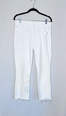 Mother Jeans Women Insider Crop Fray White SZ 31 Bootcut High Rise Boho